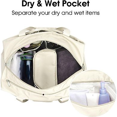 Lightweight Gym Duffel with Wet & Shoe Pockets, Toiletry Bag, Multiple Carrying Options