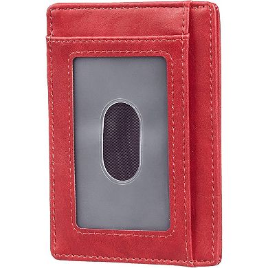 Slim RFID Blocking Wallet: 6 Card Slots, Lightweight, Handmade Leather