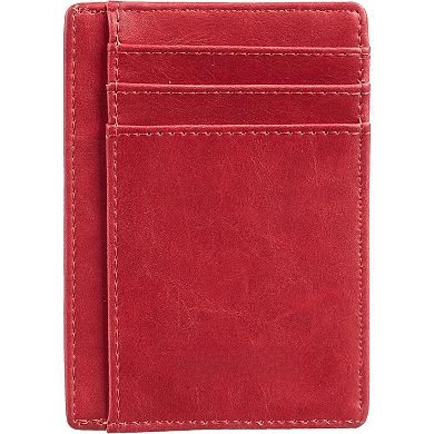 Slim RFID Blocking Wallet: 6 Card Slots, Lightweight, Handmade Leather