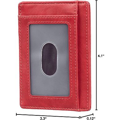 Slim RFID Blocking Wallet: 6 Card Slots, Lightweight, Handmade Leather