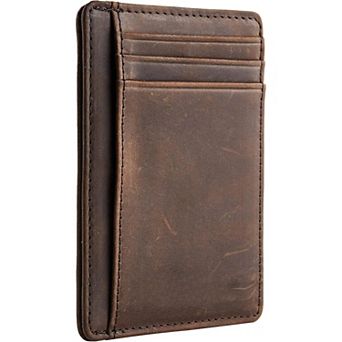 Slim RFID Blocking Wallet: 6 Card Slots, Lightweight, Handmade Leather