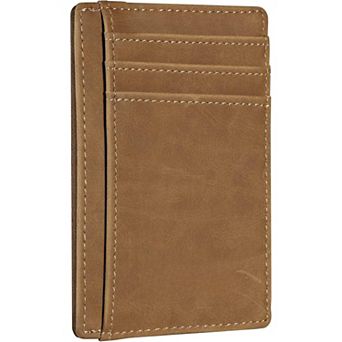 Slim RFID Blocking Wallet: 6 Card Slots, Lightweight, Handmade Leather