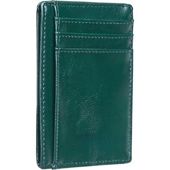 Slim RFID Blocking Wallet: 6 Card Slots, Lightweight, Handmade Leather