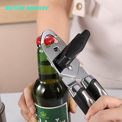 3-in-1 Manual Can & Bottle Opener, Durable, Compact, Multi-Functional