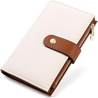 Women's RFID-Blocking Wallet with 10 Card Slots, ID Window, Coin Pocket, Passport Compartment