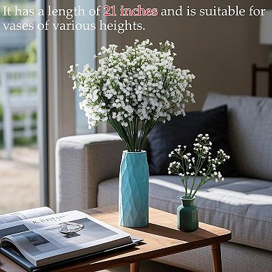 10PCS 21-inch Sturdy Artificial Baby’s Breath Flowers - Non-Shedding Design