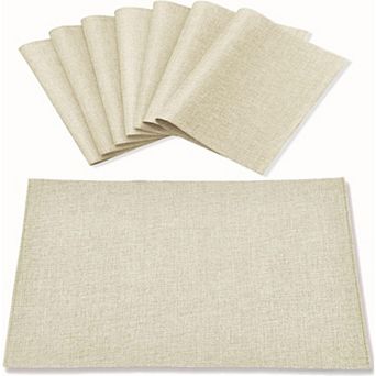 Cloth Placemats Set of 8, Linen Type Fabric Placemats Machine Washable Heat Resistant