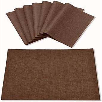 Cloth Placemats Set of 8, Linen Type Fabric Placemats Machine Washable Heat Resistant