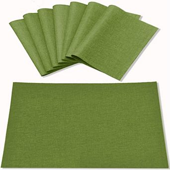 Cloth Placemats Set of 8, Linen Type Fabric Placemats Machine Washable Heat Resistant