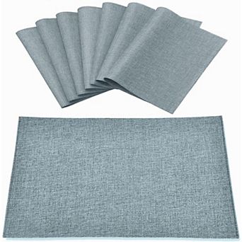 Cloth Placemats Set of 8, Linen Type Fabric Placemats Machine Washable Heat Resistant