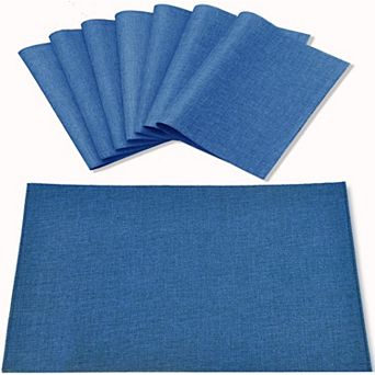 Cloth Placemats Set of 8, Linen Type Fabric Placemats Machine Washable Heat Resistant