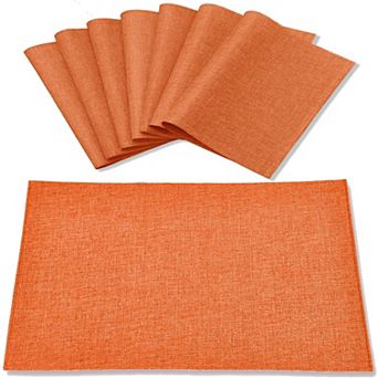 Cloth Placemats Set of 8, Linen Type Fabric Placemats Machine Washable Heat Resistant