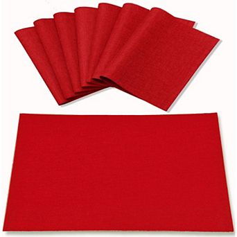 Cloth Placemats Set of 8, Linen Type Fabric Placemats Machine Washable Heat Resistant