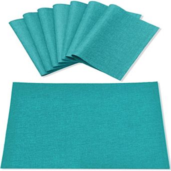 Cloth Placemats Set of 8, Linen Type Fabric Placemats Machine Washable Heat Resistant