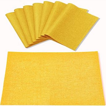 Cloth Placemats Set of 8, Linen Type Fabric Placemats Machine Washable Heat Resistant