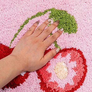 Fruit Cherry Bath Mat for Bathroom Cute Mats Non Slip Milk Cartoon Plush Shower Rug