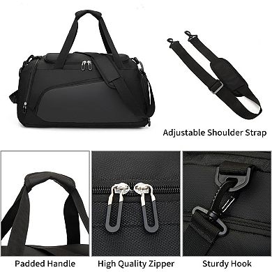 Waterproof Duffel Bag with Shoe & Wet Compartment, Multi-Use, 40L