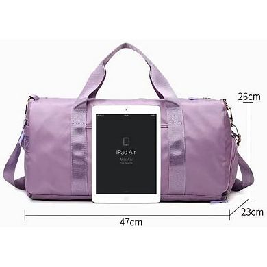 Waterproof Oxford Fabric Travel Bag with Shoe Compartment and Wet Goods Pocket