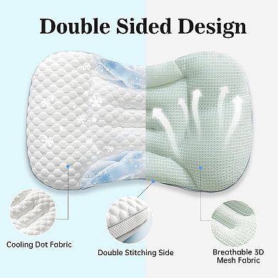 Toddler Pillow Ergonomic Design Dual Height Breathable Fabric Machine Washable
