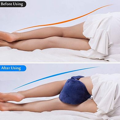 Memory Foam Knee Pillow for Side Sleepers - Sciatica, Back & Joint Pain Relief