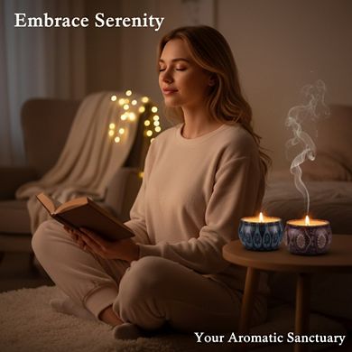 12 Pack Scented Candle Set 300H Burn Time Natural Soy Wax with Gift Box