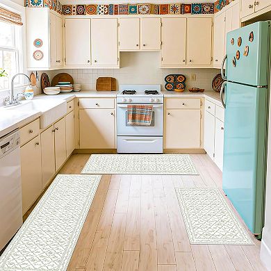 Boho Floral Kitchen Rugs Sets 3 Pcs Christmas Kitchen Rugs Bathroom Carpets Winter Floor Mat