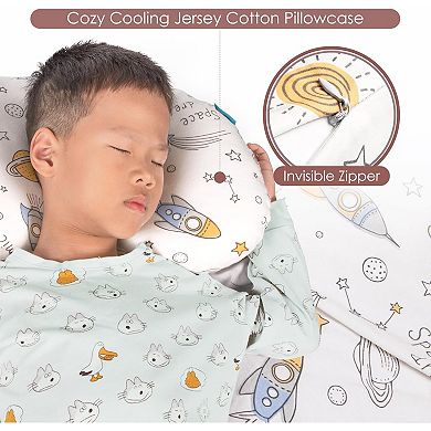 Toddler Pillow 12x22", Soft, Quilted, Hypoallergenic, Machine Washable, Ages 3-8