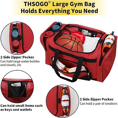 55L Duffle Bag - Multi-Pocket, 600D Polyester, Adjustable Strap, Outdoor & Fitness