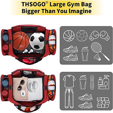 55L Duffle Bag - Multi-Pocket, 600D Polyester, Adjustable Strap, Outdoor & Fitness