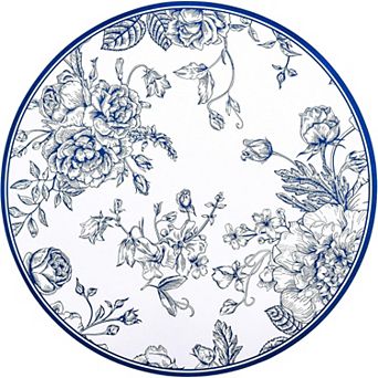 50 pc Floral Paper Placemats Chinoiserie Round Disposable Place Mats Flower Banquet 13 Inch