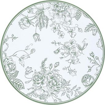 50 pc Floral Paper Placemats Chinoiserie Round Disposable Place Mats Flower Banquet 13 Inch