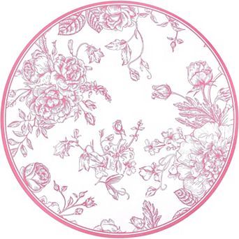 50 pc Floral Paper Placemats Chinoiserie Round Disposable Place Mats Flower Banquet 13 Inch