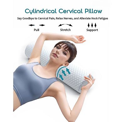 Memory Foam Neck Roll Pillow for Sleep and Pain Relief