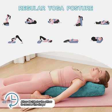 Yoga Bolster Pillow - Velvet Cover, Eco-Friendly Sponge Fill, Multi-Use