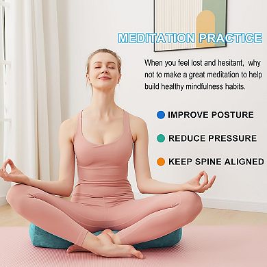 Yoga Bolster Pillow - Velvet Cover, Eco-Friendly Sponge Fill, Multi-Use