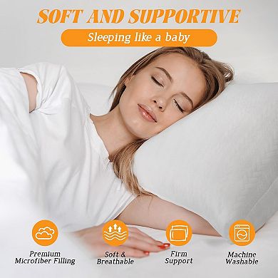 Queen Size Down Alternative Pillows - Soft, Supportive, & Hypoallergenic