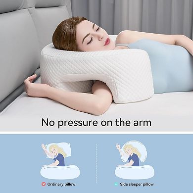 Memory Foam Side Sleeping Pillow with Arm Holes for Comfort
