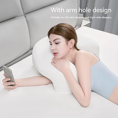 Memory Foam Side Sleeping Pillow with Arm Holes for Comfort