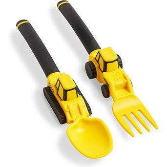 Utensil Set for Kids, Toddler Utensils Yellow Construction Utensils For Toddlers