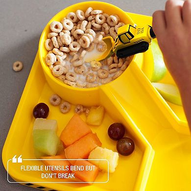 Utensil Set for Kids, Toddler Utensils Yellow Construction Utensils For Toddlers