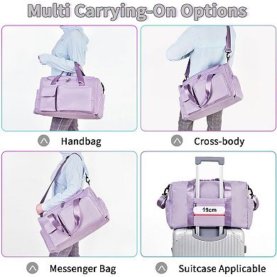 Women's Duffel Bag with Wet & Shoe Compartments, 37L, Travel & Gym