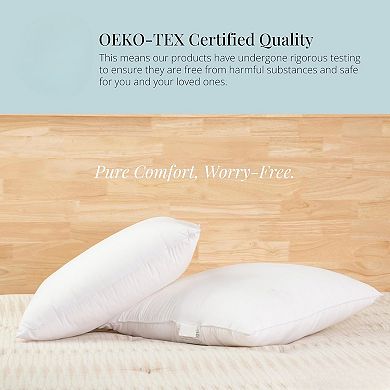 Soft Polycotton Pillow Inserts - 18x18" Pack of 2 for Home Decor