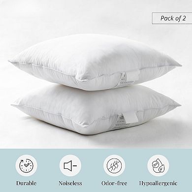 Soft Polycotton Pillow Inserts - 18x18" Pack of 2 for Home Decor