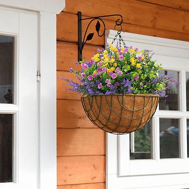 24 Pcs Bundles Artificial Flowers Outdoor, Faux Artificial Plants Shrubs Plastic Flower Bulk