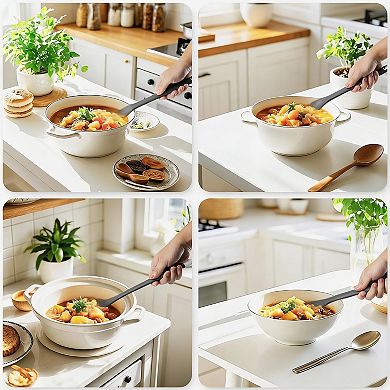 BPA Free Heat Resistant Silicone Kitchen Set - 5 Utensils for Baking & Cooking