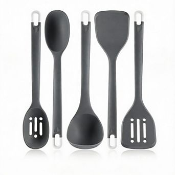 BPA Free Heat Resistant Silicone Kitchen Set - 5 Utensils for Baking & Cooking