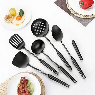 6-Piece Stainless Steel Kitchen Utensil Set with Ergonomic Handles