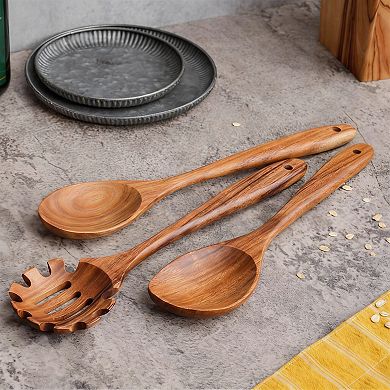10P Premium Wood Kitchen Utensils Set with Holder