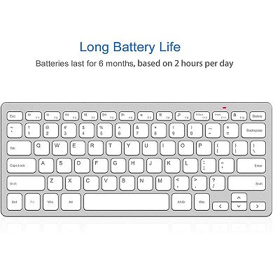2.4G Wireless Keyboard Ultra Slim and Compact Keyboard with Media Hotkeys for Computer Desktop
