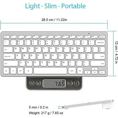 2.4G Wireless Keyboard Ultra Slim and Compact Keyboard with Media Hotkeys for Computer Desktop